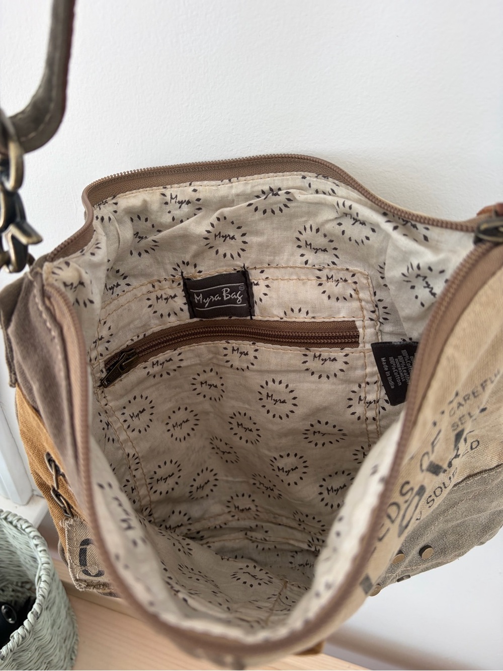 Myra Bag Seeds of Love Canvas Crossbody Bag Western Boho - Picture 7 of 11